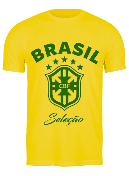 Заказать мужскую футболку в Москве. Футболка классическая Сборная Бразилии от geekbox - готовые дизайны и нанесение принтов.