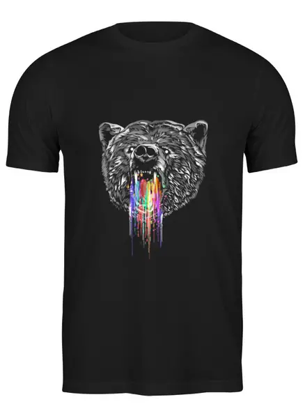 Заказать мужскую футболку в Москве. Футболка классическая Радужный медведь от ISliM - готовые дизайны и нанесение принтов.