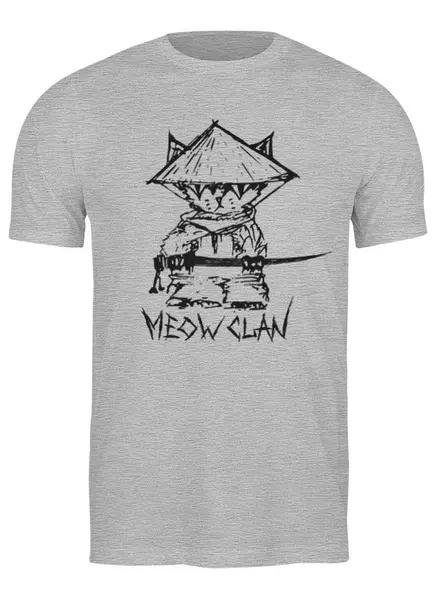 Заказать мужскую футболку в Москве. Футболка классическая Meow-Tang Clan от oneredfoxstore@gmail.com - готовые дизайны и нанесение принтов.