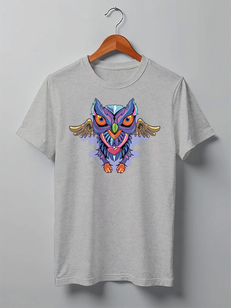 Заказать мужскую футболку в Москве. Футболка классическая Owl Here от oneredfoxstore@gmail.com - готовые дизайны и нанесение принтов.