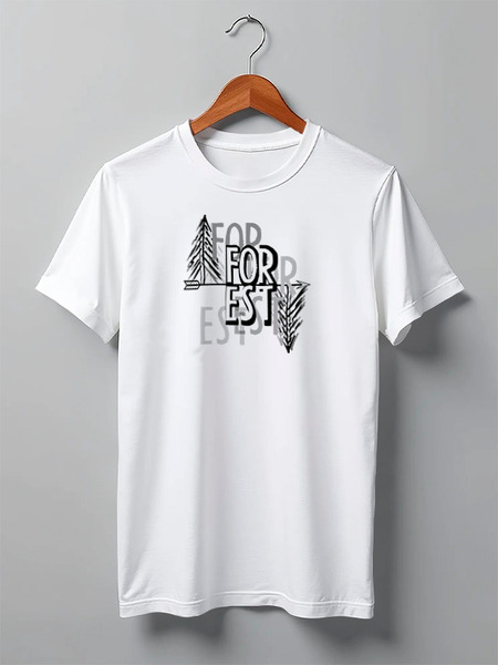 Заказать мужскую футболку в Москве. Футболка классическая Forest от oneredfoxstore@gmail.com - готовые дизайны и нанесение принтов.