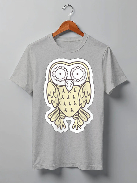 Заказать мужскую футболку в Москве. Футболка классическая Owl Here от oneredfoxstore@gmail.com - готовые дизайны и нанесение принтов.