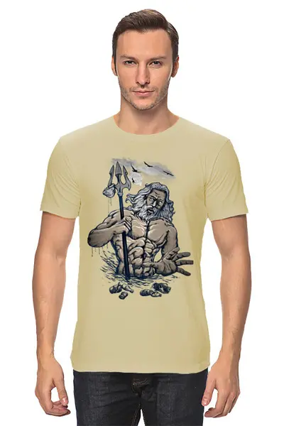 Заказать мужскую футболку в Москве. Футболка классическая Нептун от Print design  - готовые дизайны и нанесение принтов.
