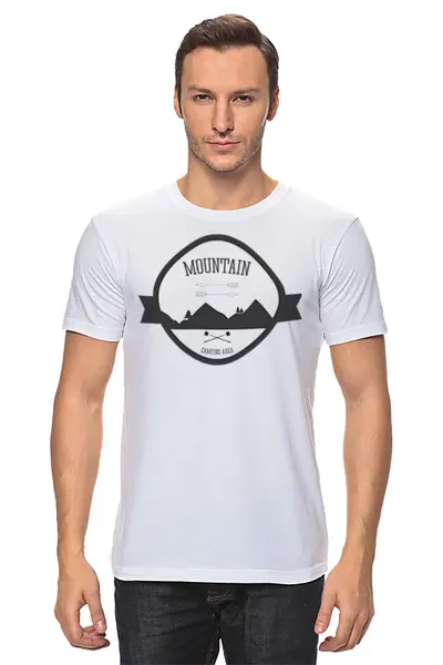 Заказать мужскую футболку в Москве. Футболка классическая Mountains от oneredfoxstore@gmail.com - готовые дизайны и нанесение принтов.