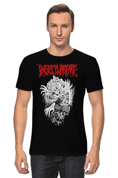 Заказать мужскую футболку в Москве. Футболка классическая Insect Warfare Band от Leichenwagen - готовые дизайны и нанесение принтов.