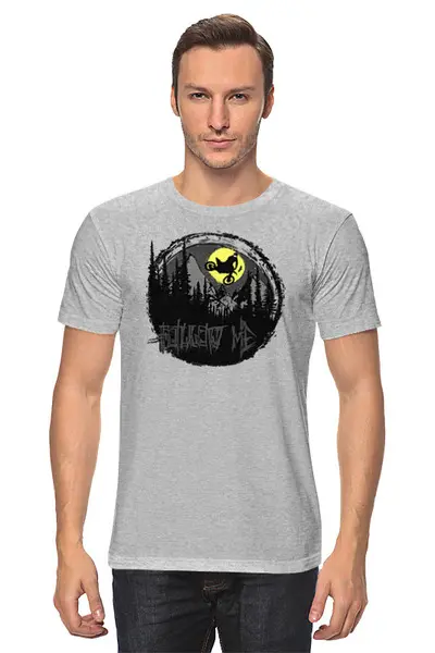 Заказать мужскую футболку в Москве. Футболка классическая Follow Me от oneredfoxstore@gmail.com - готовые дизайны и нанесение принтов.