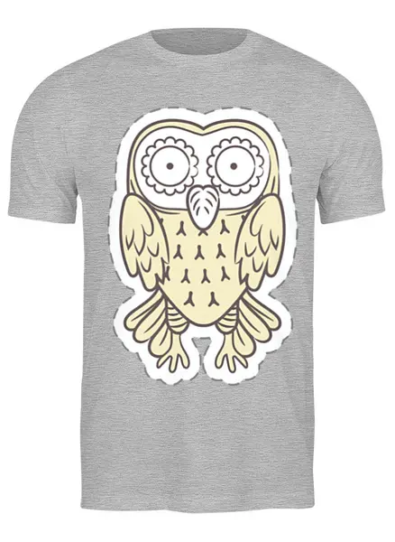 Заказать мужскую футболку в Москве. Футболка классическая Owl Here от oneredfoxstore@gmail.com - готовые дизайны и нанесение принтов.