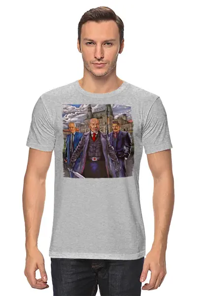 Заказать мужскую футболку в Москве. Футболка классическая Политический Юмор от Leichenwagen - готовые дизайны и нанесение принтов.