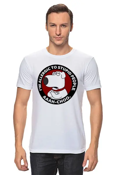 Заказать мужскую футболку в Москве. Футболка классическая Брайан Гриффин от geekbox - готовые дизайны и нанесение принтов.