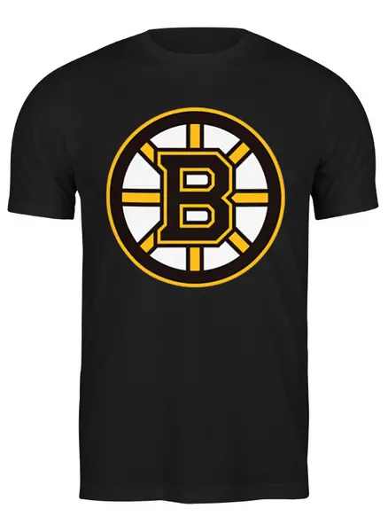 Заказать мужскую футболку в Москве. Футболка классическая Boston Bruins от Сергей Дульнев - готовые дизайны и нанесение принтов.