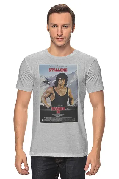 Заказать мужскую футболку в Москве. Футболка классическая Rambo III / Stallone от KinoArt - готовые дизайны и нанесение принтов.