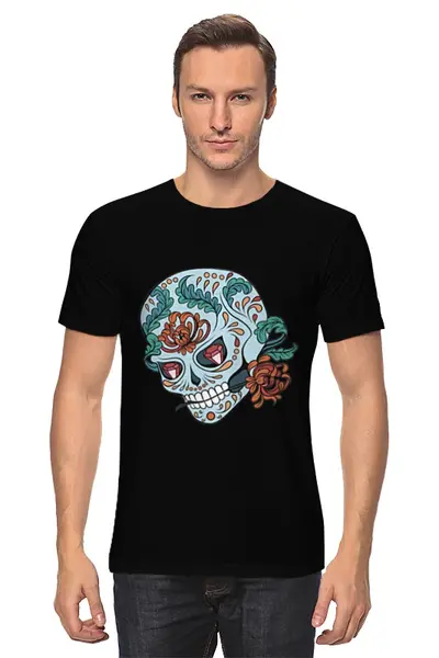 Заказать мужскую футболку в Москве. Футболка классическая Skull от ideboshir - готовые дизайны и нанесение принтов.