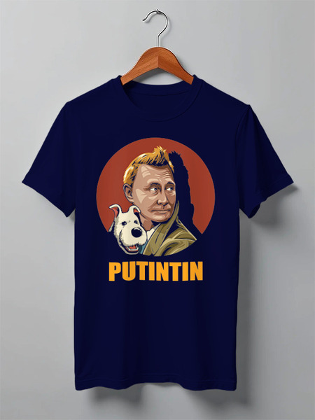 Заказать мужскую футболку в Москве. Футболка классическая ★PUTINTIN★ от balden - готовые дизайны и нанесение принтов.