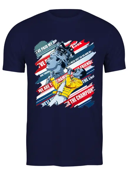 Заказать мужскую футболку в Москве. Футболка классическая Фредди Меркьюри от T-shirt print  - готовые дизайны и нанесение принтов.