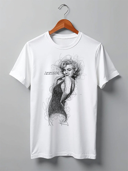 Заказать мужскую футболку в Москве. Футболка классическая Marilyn Monroe от Leichenwagen - готовые дизайны и нанесение принтов.