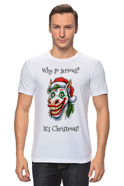 Заказать мужскую футболку в Москве. Футболка классическая  Why so serious? It's christmas! от Александр Серебренников - готовые дизайны и нанесение принтов.