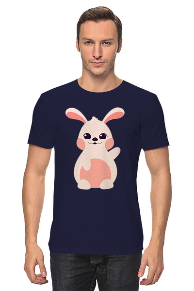 Заказать мужскую футболку в Москве. Футболка классическая Pink Bunny от skynatural - готовые дизайны и нанесение принтов.