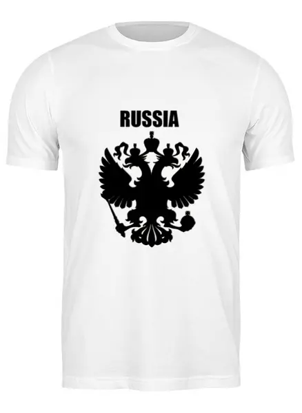 Заказать мужскую футболку в Москве. Футболка классическая Russia от THE_NISE  - готовые дизайны и нанесение принтов.