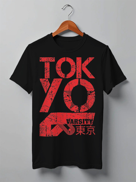 Заказать мужскую футболку в Москве. Футболка классическая TOKYO varsity от balden - готовые дизайны и нанесение принтов.