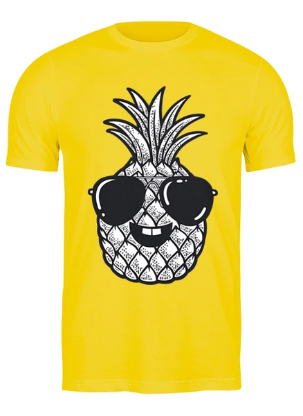 Заказать мужскую футболку в Москве. Футболка классическая Весёлый ананас от skynatural - готовые дизайны и нанесение принтов.