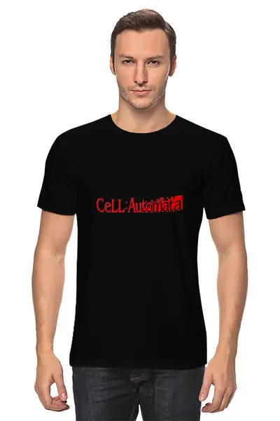 Заказать мужскую футболку в Москве. Футболка классическая Cell Automata от THE_NISE  - готовые дизайны и нанесение принтов.