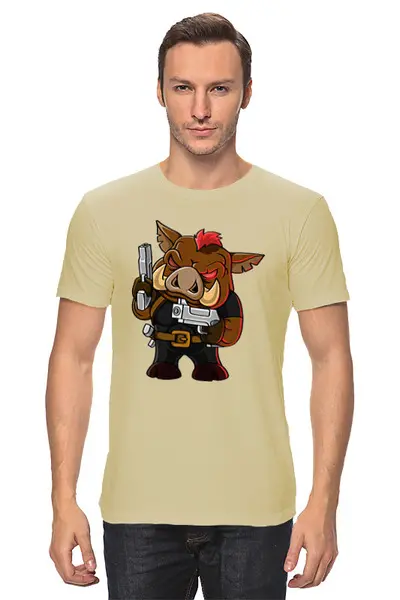 Заказать мужскую футболку в Москве. Футболка классическая Кабанчик от T-shirt print  - готовые дизайны и нанесение принтов.