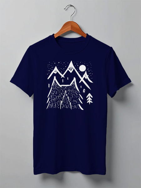 Заказать мужскую футболку в Москве. Футболка классическая Cat and Mountains от oneredfoxstore@gmail.com - готовые дизайны и нанесение принтов.