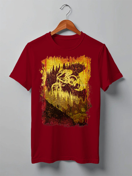 Заказать мужскую футболку в Москве. Футболка классическая Mountain Bike от oneredfoxstore@gmail.com - готовые дизайны и нанесение принтов.
