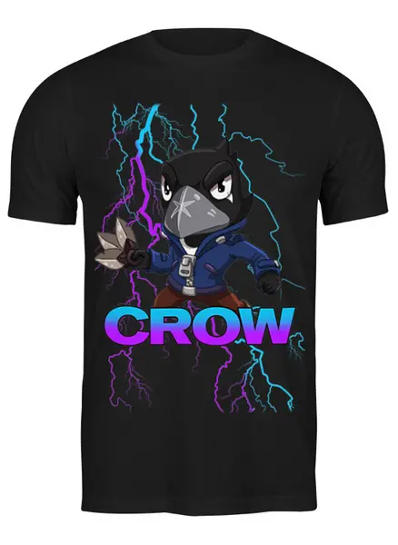 Заказать мужскую футболку в Москве. Футболка классическая Brawl Stars CROW от weeert - готовые дизайны и нанесение принтов.