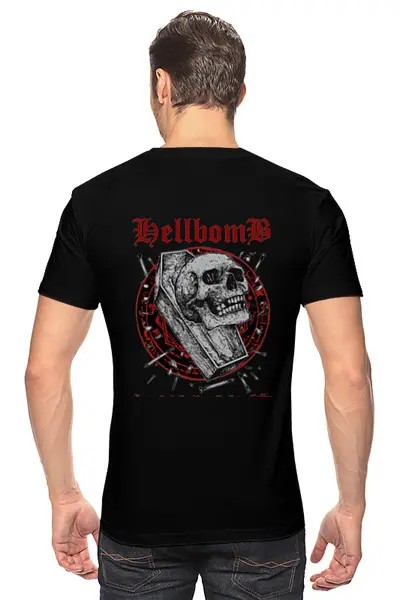 Заказать мужскую футболку в Москве. Футболка классическая Hellbomb от Leichenwagen - готовые дизайны и нанесение принтов.