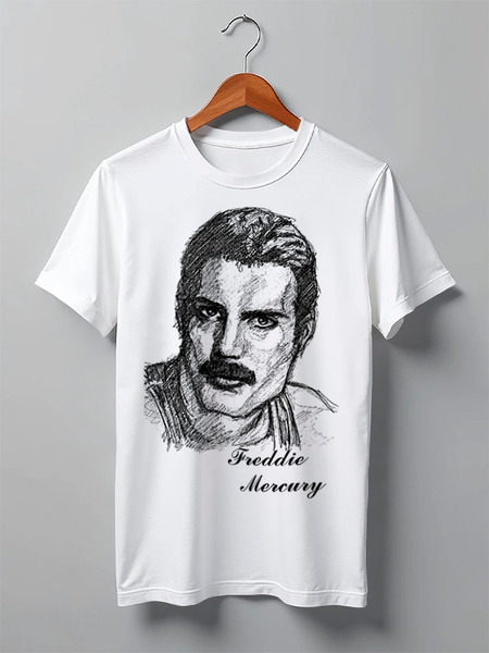 Заказать мужскую футболку в Москве. Футболка классическая Freddie Mercury - Queen от Leichenwagen - готовые дизайны и нанесение принтов.