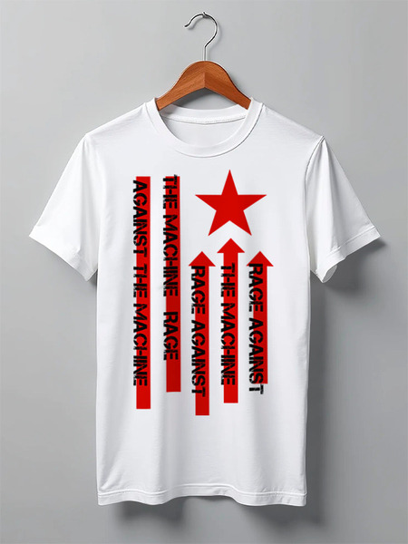 Заказать мужскую футболку в Москве. Футболка классическая Rage Against the Machine от geekbox - готовые дизайны и нанесение принтов.