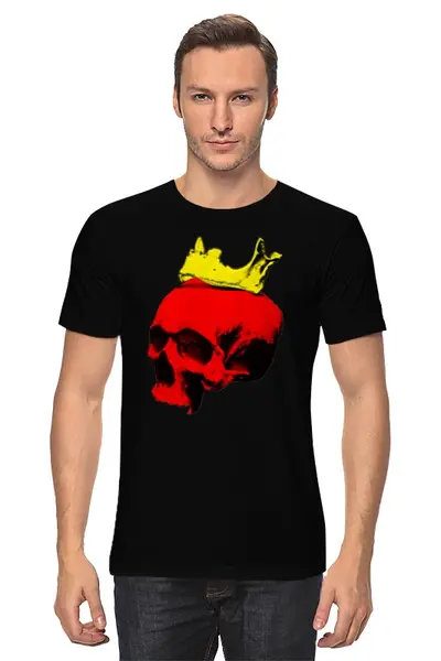 Заказать мужскую футболку в Москве. Футболка классическая Череп короля от andy@varhula.ru - готовые дизайны и нанесение принтов.