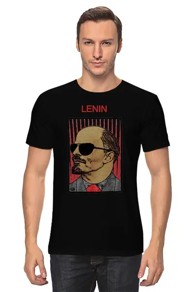 Заказать мужскую футболку в Москве. Футболка классическая Ленин от Fedor - готовые дизайны и нанесение принтов.