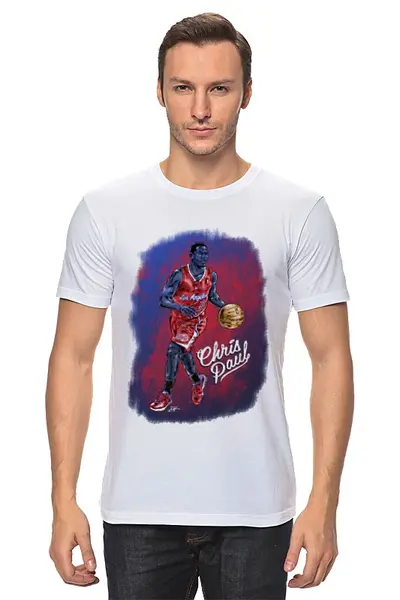Заказать мужскую футболку в Москве. Футболка классическая Американский баскетбол от Виктор Гришин - готовые дизайны и нанесение принтов.