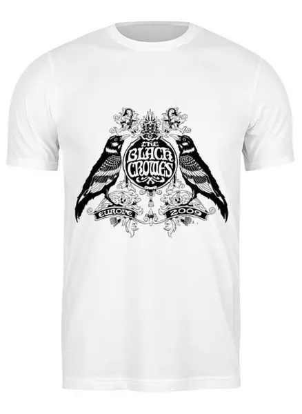 Заказать мужскую футболку в Москве. Футболка классическая Black Crowes от Fedor - готовые дизайны и нанесение принтов.