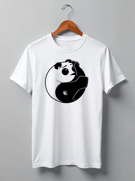 Заказать мужскую футболку в Москве. Футболка классическая Панда (Panda) от fanart - готовые дизайны и нанесение принтов.
