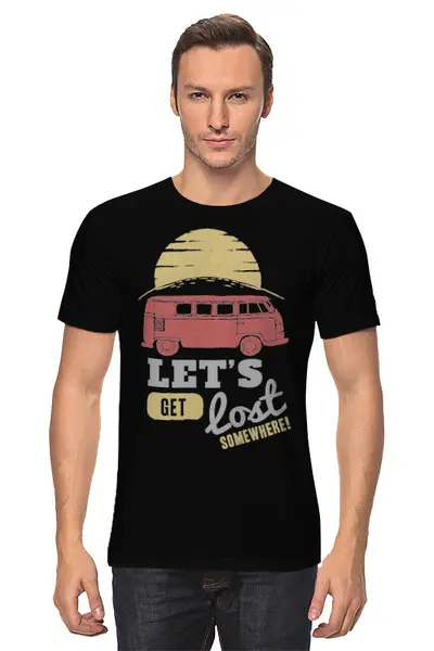 Заказать мужскую футболку в Москве. Футболка классическая Mountains от oneredfoxstore@gmail.com - готовые дизайны и нанесение принтов.
