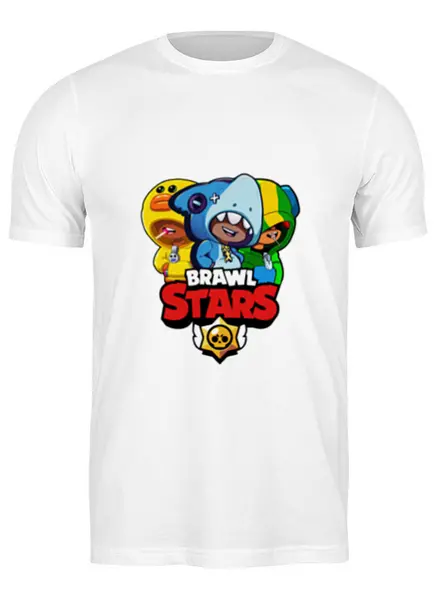 Заказать мужскую футболку в Москве. Футболка классическая Brawl Stars LEON TRIO от vista12761@rambler.ru - готовые дизайны и нанесение принтов.