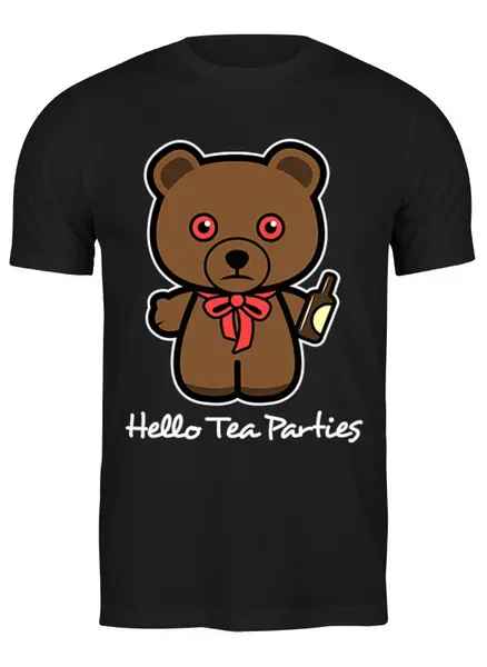 Заказать мужскую футболку в Москве. Футболка классическая Hello Tea Parties  от ПРИНТЫ ПЕЧАТЬ  - готовые дизайны и нанесение принтов.