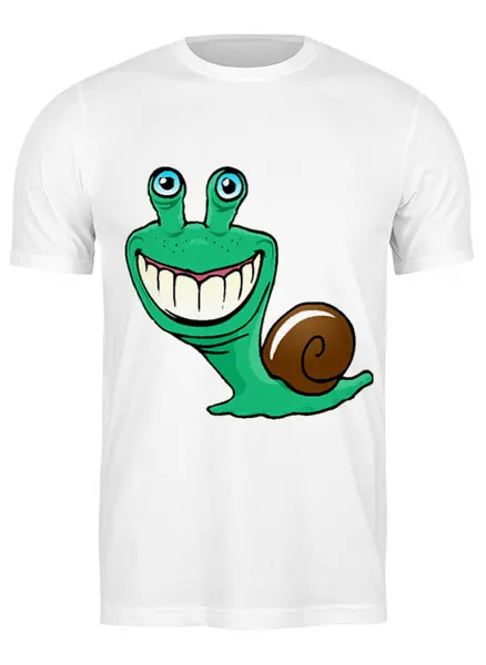 Заказать мужскую футболку в Москве. Футболка классическая Улитка от meduza - готовые дизайны и нанесение принтов.