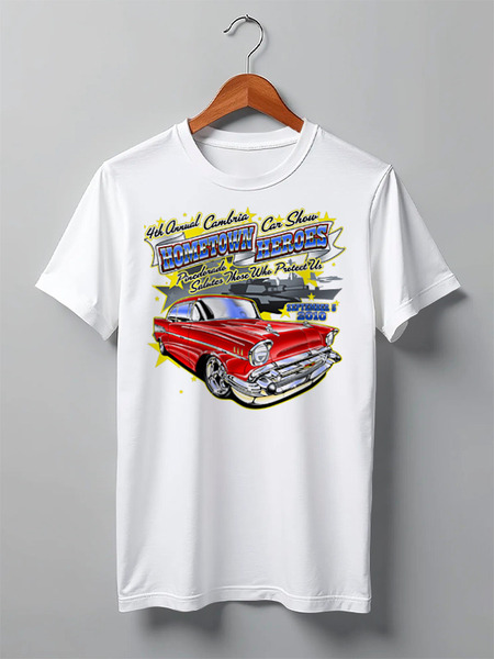 Заказать мужскую футболку в Москве. Футболка классическая Retro Car от Leichenwagen - готовые дизайны и нанесение принтов.