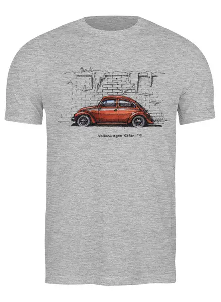 Заказать мужскую футболку в Москве. Футболка классическая Volkswagen Beetle от miks - готовые дизайны и нанесение принтов.