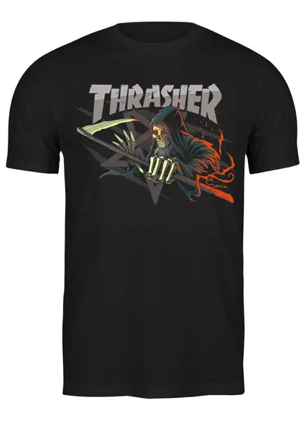 Заказать мужскую футболку в Москве. Футболка классическая Thrasher от Leichenwagen - готовые дизайны и нанесение принтов.