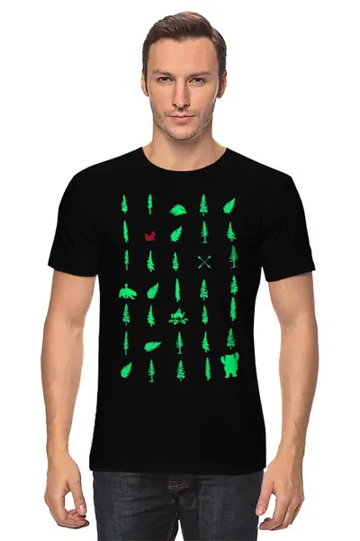 Заказать мужскую футболку в Москве. Футболка классическая Forest от oneredfoxstore@gmail.com - готовые дизайны и нанесение принтов.