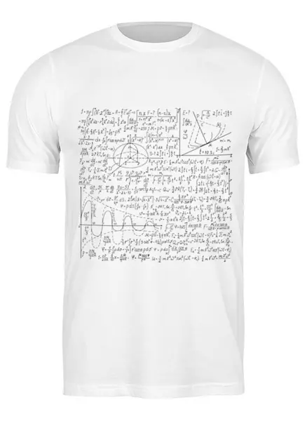 Заказать мужскую футболку в Москве. Футболка классическая Математика физика формулы от Марина  - готовые дизайны и нанесение принтов.