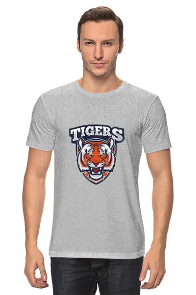 Заказать мужскую футболку в Москве. Футболка классическая Tigers от Елена Елена - готовые дизайны и нанесение принтов.