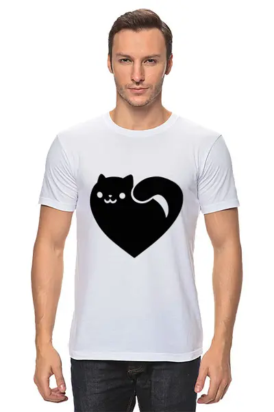 Заказать мужскую футболку в Москве. Футболка классическая Кот (Cat) от icase - готовые дизайны и нанесение принтов.