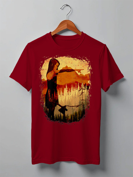 Заказать мужскую футболку в Москве. Футболка классическая Forest Girl от oneredfoxstore@gmail.com - готовые дизайны и нанесение принтов.