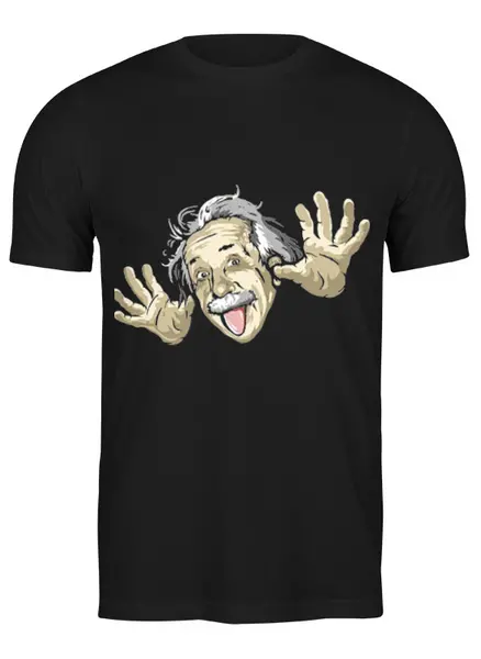 Заказать мужскую футболку в Москве. Футболка классическая Эйнштейн от charmed - готовые дизайны и нанесение принтов.